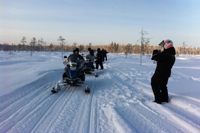 1-Hour Snowmobile Safari Experience - The walk to the snowmobiles, then your 1-hour drive