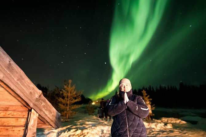 Arctic lake Aurora Hunt, in a cozy Lappish Tipi - Price and Value at $156.38 for a Small Group