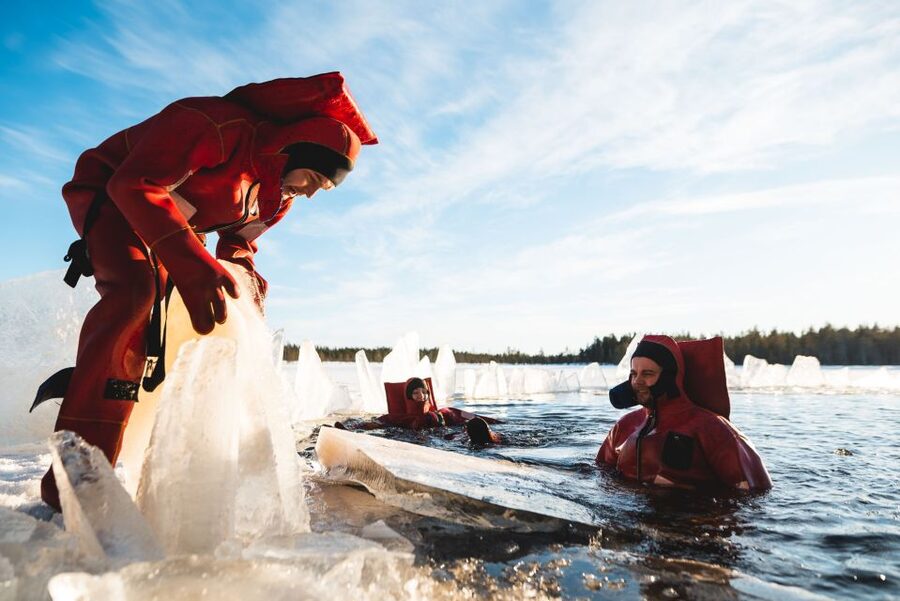 Daytime Ice Floating Rovaniemi, Frozen Lake Experience - Why ice floating in Rovaniemi feels so unreal
