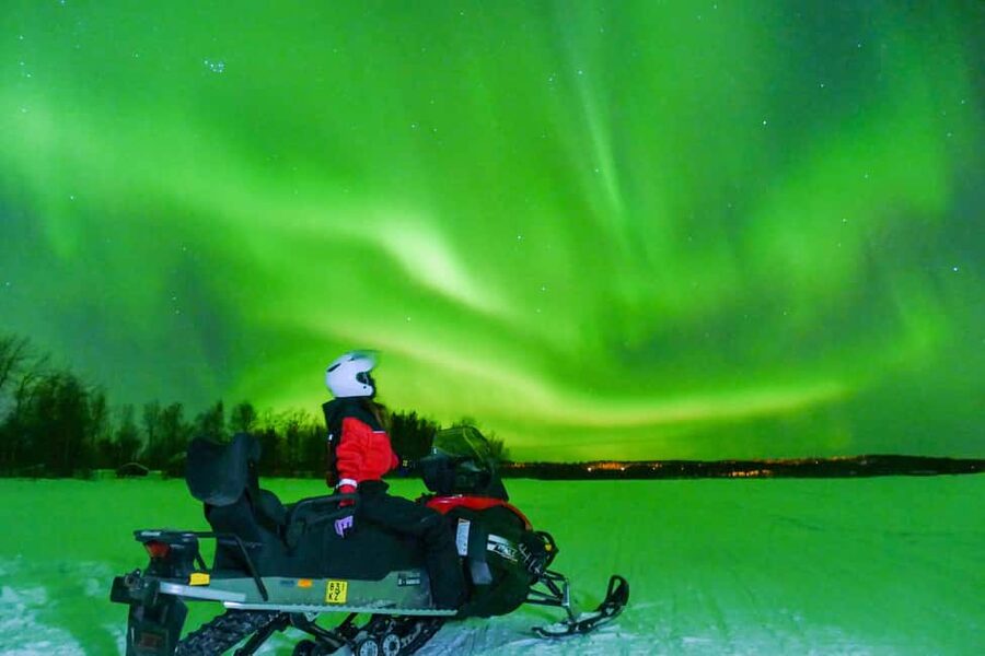 From Rovaniemi: Searching Aurora with Snowmobile - The snowmobile ride: deep into the dark Arctic