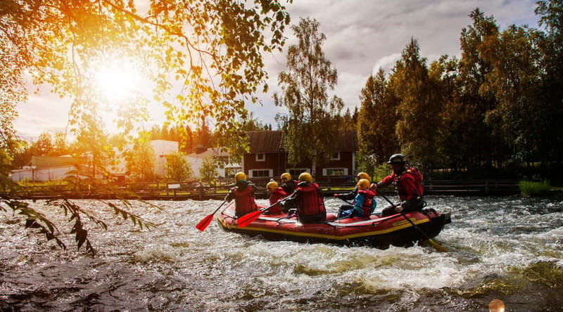 From Ruka: River rafting fun for families - Arriving at Ruka Safaris and Kontioluola Safarihouse