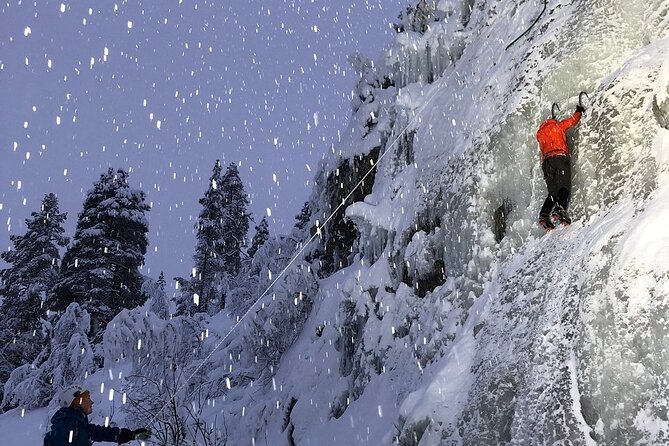 Guided Ice Climbing Activity in Pyhä - The Warm Bonfire Break, Hot Berry Drinks, and Why That Matters