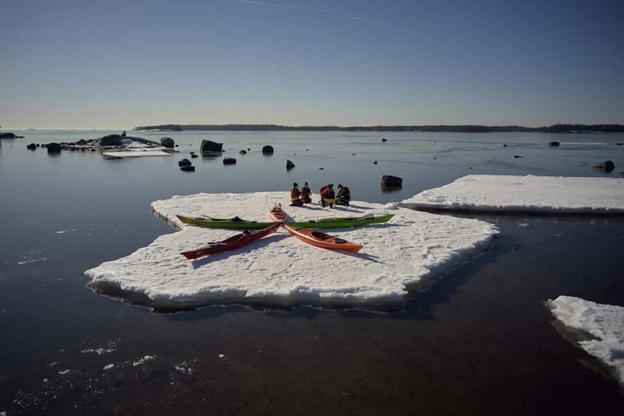 Helsinki: Winter Kayaking in Eastern Helsinki Archipelago - Suit-up time: dry suit, gloves, neoprene shoes, and spray skirt basics