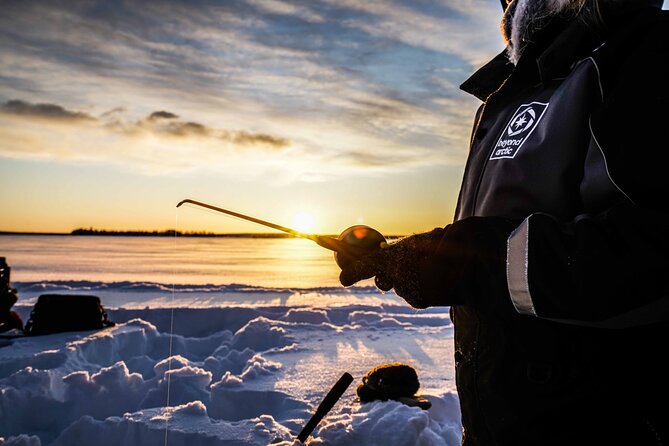 Ice Fishing on a Frozen Lake in Levi - Drilling the hole and getting real instruction on the ice