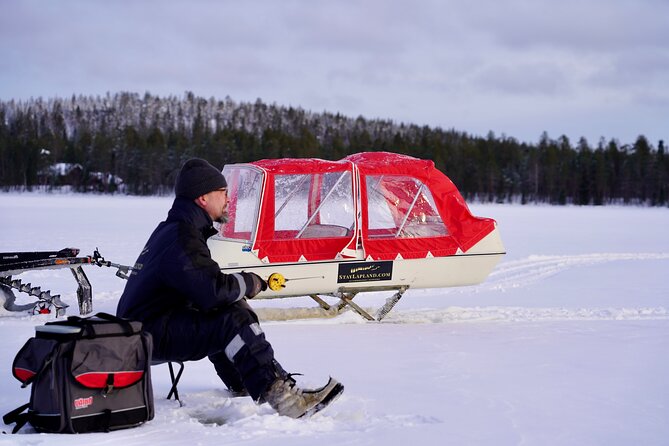 Ice Fishing with Snowmobiles - Getting there at Pekankatu 3, and how pickup works