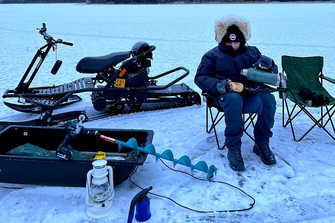 "ICEBREAKER" Ice Fishing VIP Private Tour - Snow-scooter time, reindeer sightings, and the fun factor