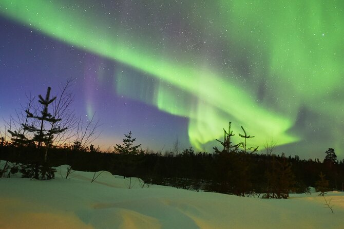Lapland In A Day - Reindeer, Sledding, Snowmobile & Nature - The lantern-lit forest trail and the open-fire Lappish hut break