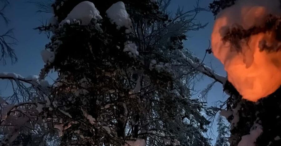 Levi: Northern Lights in Peace and Privacy - by Private Lake - Warm food and homemade dessert at the fireplace