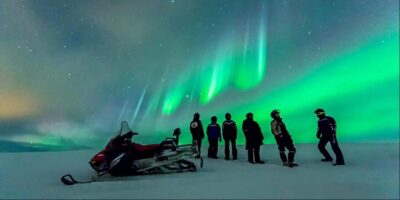 Northern Lights Snowmobile Safari and Campfire Picnic