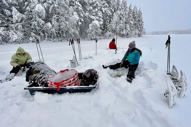 Levi: Small group ice fishing experience - What Happens After You Arrive: Drilling the Ice Like a Pro