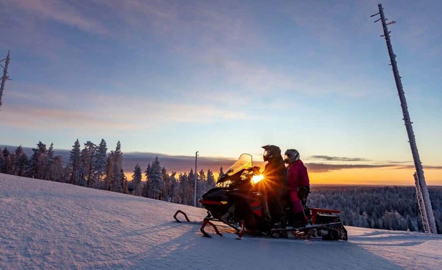 Levi: Twilight Snowmobile Safari & Stargazing Experience - The ride itself in Lapland: 25 to 30 km, forests, and a driver swap