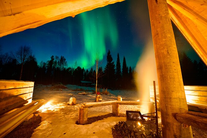 Northern Lights Tour in Atmospheric Cottage - The fire BBQ and hot blueberry juice break