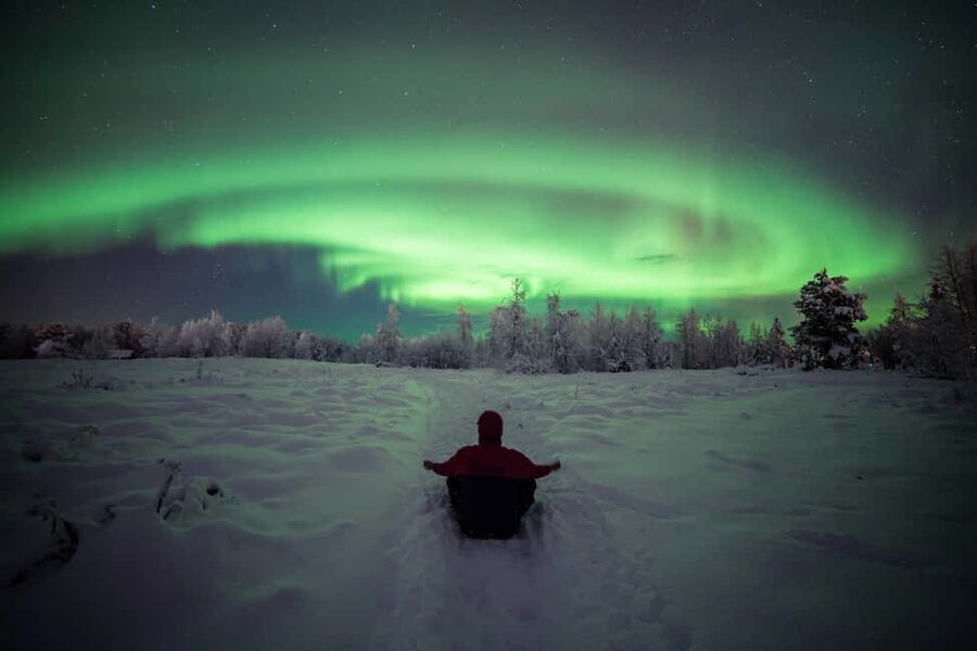 Polar Night Snowshoe Trek - From Xwander Headquarters to the Snowshoe Start