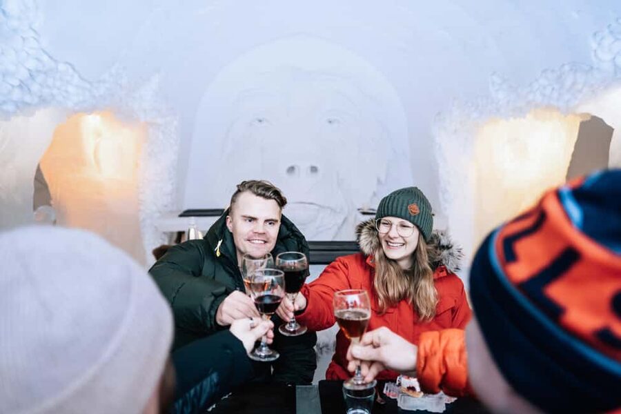 Rovaniemi: Arctic SnowHotel Tour and Dinner with Transfers - How the evening flows, from pickup to return