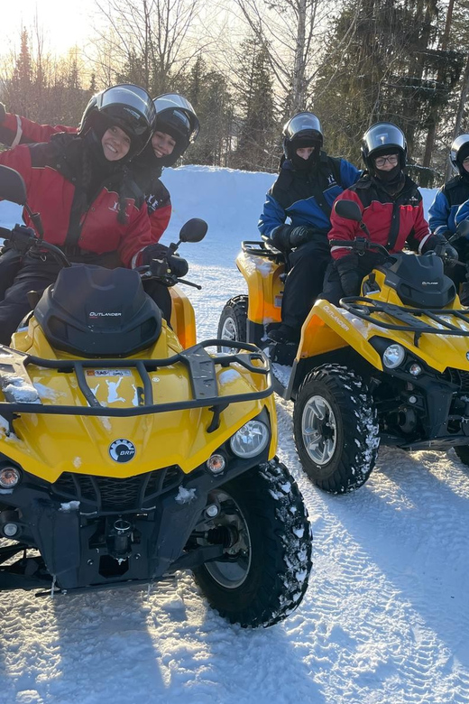 Rovaniemi: Quad Bike Ride and Ice Fishing - Ice fishing in Lapland: drilling, waiting, and enjoying the lake either way