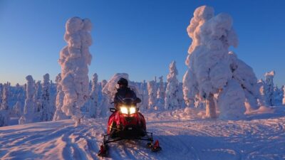 Evening Snowmobile Tour with Fire & picnic