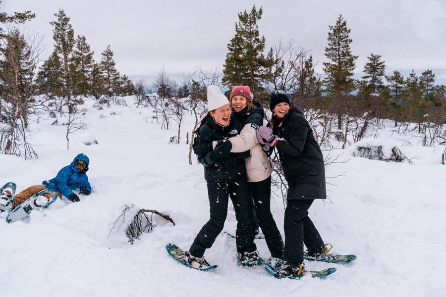 Saariselkä: Snowshoes adventure on the snowy fells - Getting started in Saariselkä: pickup, van ride, and a quick safety talk