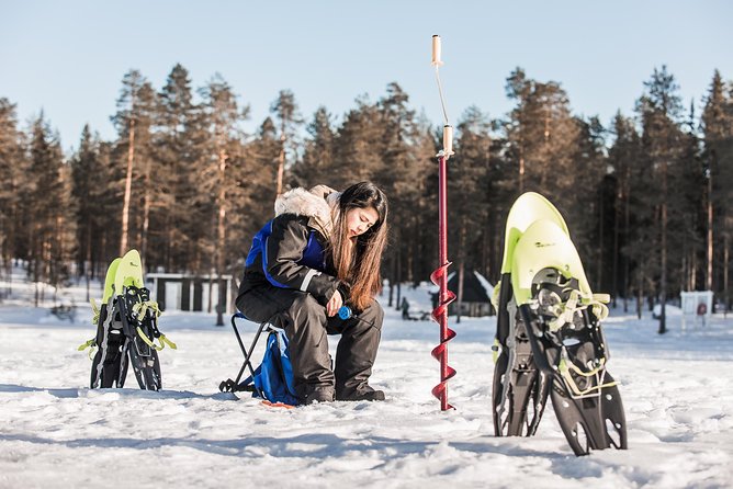 Snowshoeing and Ice Fishing Tour - The fire-side food break: hot drinks, sausages, and Finnish snacks