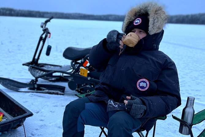 VIP Ice Fishing "ICEBREAKER" Lunch in Glass Igloo - Canada Goose winter clothing and how it affects comfort